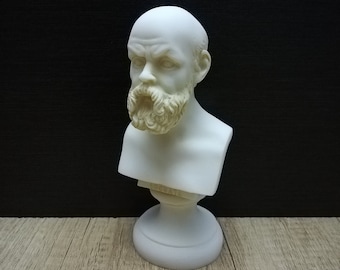 Handmade Socrates Bust: Greek Philosopher Alabaster Sculpture (15cm)