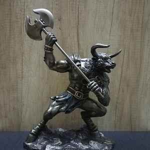 Minotaur Ancient Greek Statue Cretan Bull  35cm-13.77in Large Size Statue Unique Details Bronze Color Free Shipping - Free Tracking Number
