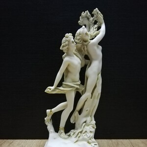 Apollo & Daphne By LORENZO BERNINI Alabaster Handmade-Handpainted Greek Statue 11.22in-28.5cm Free Shipping - Free Tracking Number