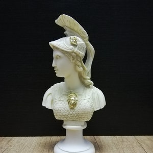 Athena Pallas Bust Head Ancient Greek Roman Goddess Athena 23.5cm 9.25In Alabaster Handmade Statue Free Shipping Free Tracking Number image 1