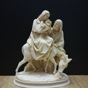 The Holy Family | Jesus-Virgin Mary and Saint Joseph 25.5cm - 10.03in Alabaster Handmade Sculpture Free Shipping - Free Tracking Number