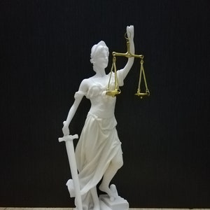 Themis Goddess Of Justice Greek Mythology 32.5cm-12.79in Alabaster & White Marble Handmade Sculpture Free Shipping - Free Tracking Number