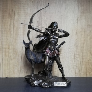 Artemis Ancient Greek Roman Goddess of the Hunt Diana 30.5cm - 12in Unique Details Bronze-Resin Free Shipping - Free Tracking Number