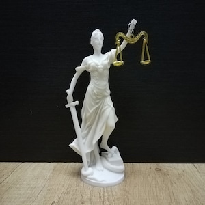 Themis Goddess Of Justice Greek Mythology 19.5cm-7.67in Alabaster & White Marble Handmade Sculpture Free Shipping - Free Tracking Number