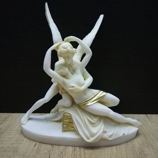 Cupidon et Psyché par Antonio Canova 20.5cm-8.07in Sculpture grecque faite à la main White Cast Albâtre Livraison gratuite - Numéro de suivi gratuit