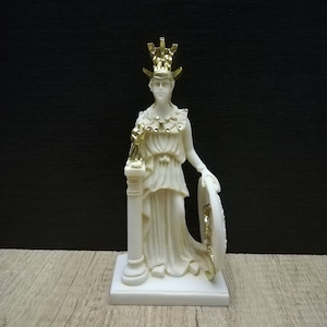 Athena Pallas Ancient Greek Roman Goddess of Wisdom Minerva 16.5cm - 6.49in Alabaster Handmade Statue Free Shipping - Free Tracking Number