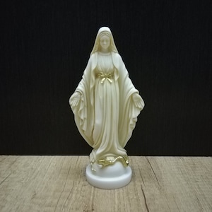 Virgin Mary Mother Of Jeasus -Madonna- Alabaster Handmade Sculpture 17.5cm-6.89in White Marble Free Shipping - Free Tracking Number