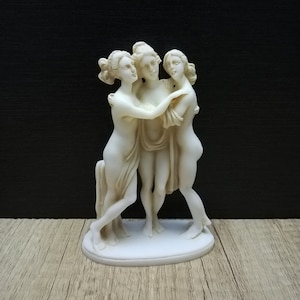 The Three Graces - Charites 13.5cm-5.31in Ancient Greek Statue Museum Copy Alabaster Handmade Sculpture Free Shipping - Free Tracking Number