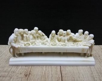 Handmade The Last Supper Alabaster Sculpture - Christian Gift