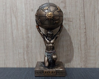 ブロンズ アトラス像 天球儀 オブジェ 高58cm ギリシャ神話 クラシック