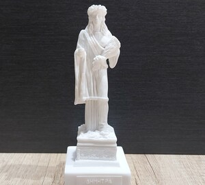 Statuette De Déméter En Albâtre Doré - 22 Cm - Déesse De La Récolte Et De L'agriculture