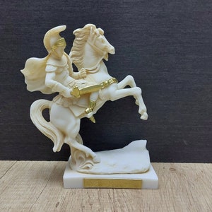 Alexander The Great - A King Of Macedonian 16cm-6.29in Alabaster & White Marble Handmade Statue Free Shipping - Free Tracking Number