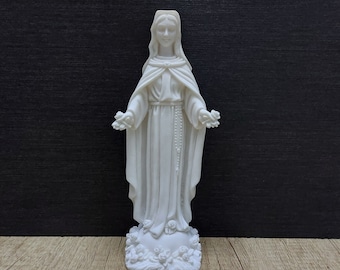 Statua della Vergine Maria in alabastro fatta a mano - 7,48 pollici