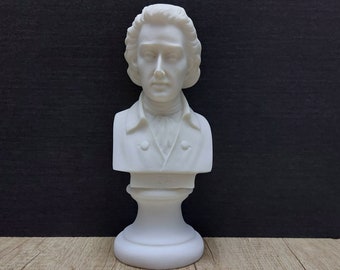 モーツァルト 胸像彫刻 有名な大理石音楽家像 手作り胸像 32 cm / 12.6