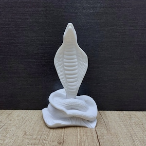 Cobra Handmade Sculpture 16.5cm-6.50in Greek Statue Snake Home Decor White Marble & Cast Alabaster Statue Free Shipping-Free Tracking Number