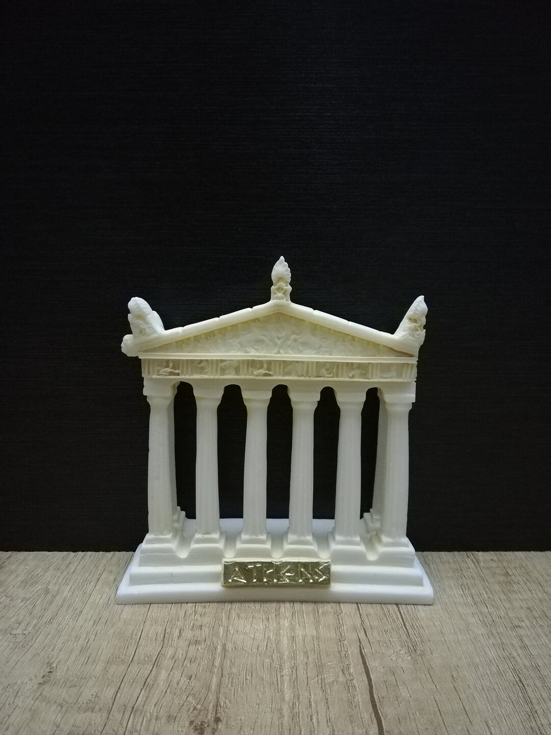 手作りアラバスター製パルテノン神殿彫刻：古代ギリシャ建築（14.5 cm