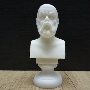 Sokrates Büste Kopf Berühmter griechischer Philosoph Handgemachte Griechische Skulptur 11cm-4.33in Weißer Marmor Kostenloser Versand - Kostenlose Tracking-Nummer