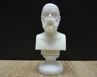 Handmade Socrates Bust: Greek Philosopher Alabaster Sculpture (11cm)