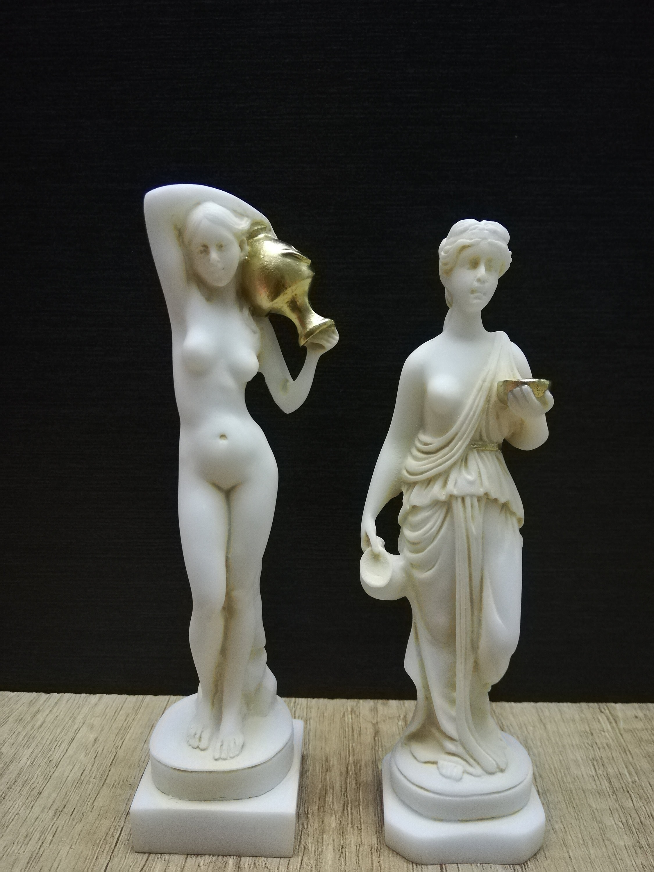 Hera Greek Goddess of Marriage 16cm & Nude Woman Holding a Jug