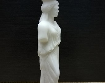 Statua Cariatide Acropoli In Alabastro 25 Cm - Decorazione Greca, Handmade In Grecia, Regalo Elegante - 9