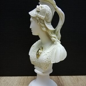 Athena Pallas Bust Head Ancient Greek Roman Goddess Athena 23.5cm 9.25In Alabaster Handmade Statue Free Shipping Free Tracking Number image 6