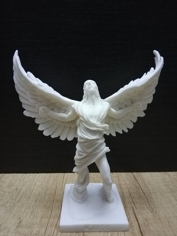イカロス像：手作りのアラバスター鋳造ギリシャ神話彫刻 - Etsy 日本
