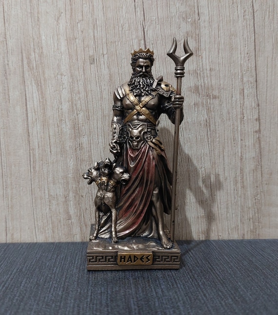 Hades & Cerberus Bronze Finish Statue – Greek God of The Underworld