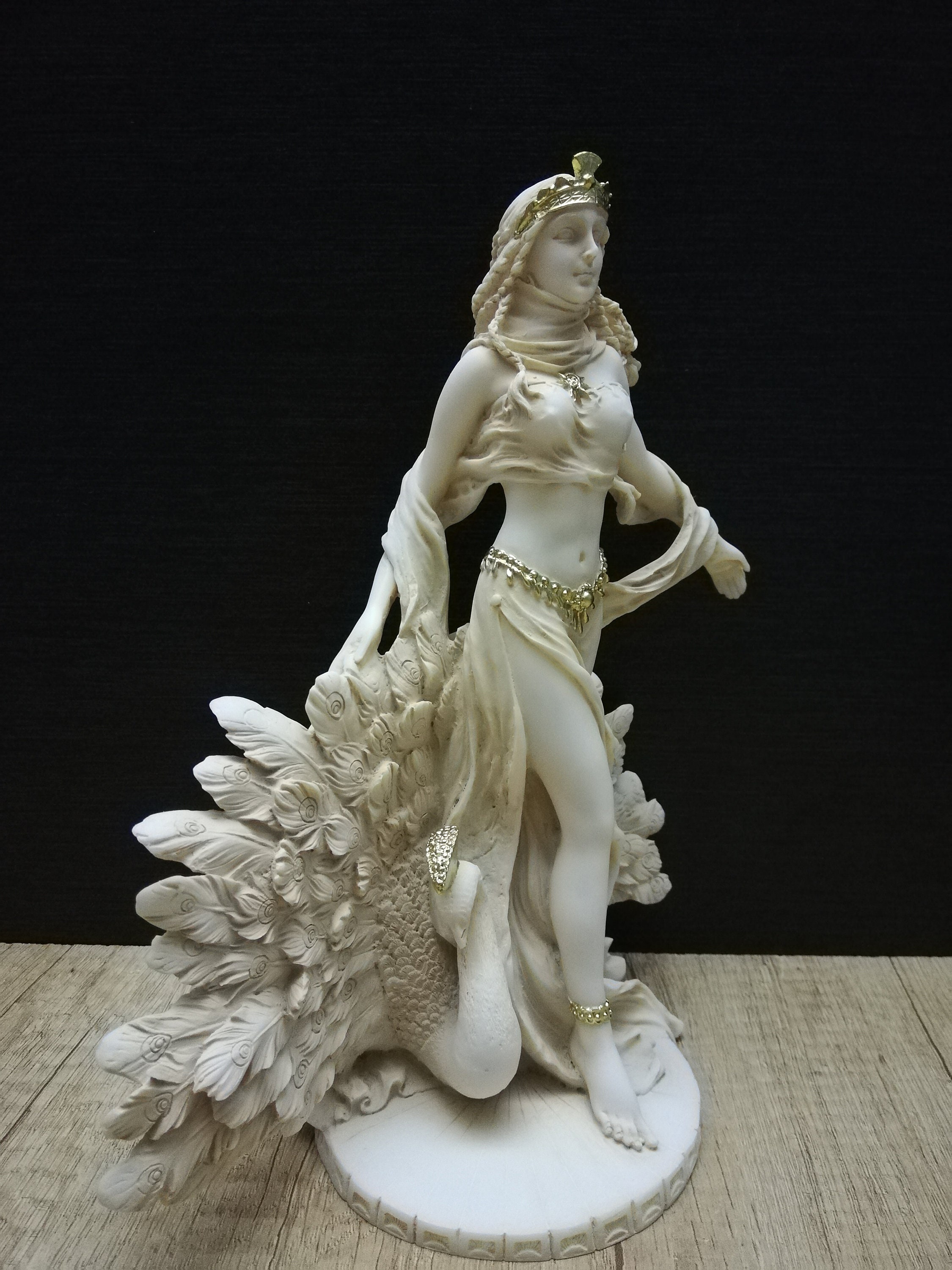 ヘラ像：ギリシャの女神アラバスター彫刻、ギリシャ製（10.03インチ