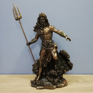 Poseidon - God of The Sea Greek Olympian God Ancient Greece 50cm-19.68in  Unique Details Bronze Color Free Shipping - Free Tracking Number