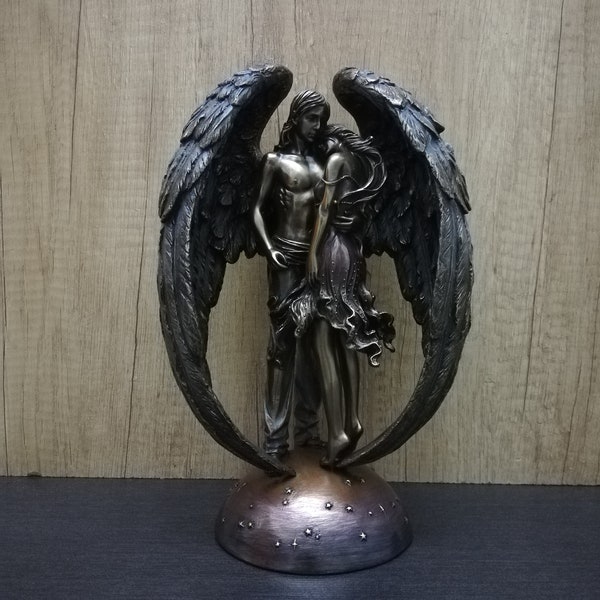 A Guardian Angel 25cm-9.84in Protect a Young Female Unique Details Bronze Color Free Shipping - Free Tracking Number