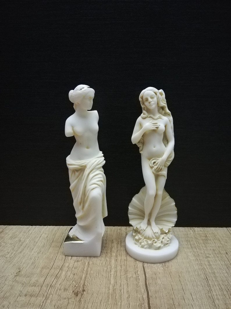 Alabaster Venus De Milo & Birth of Aphrodite Statue Set - Handmade ...