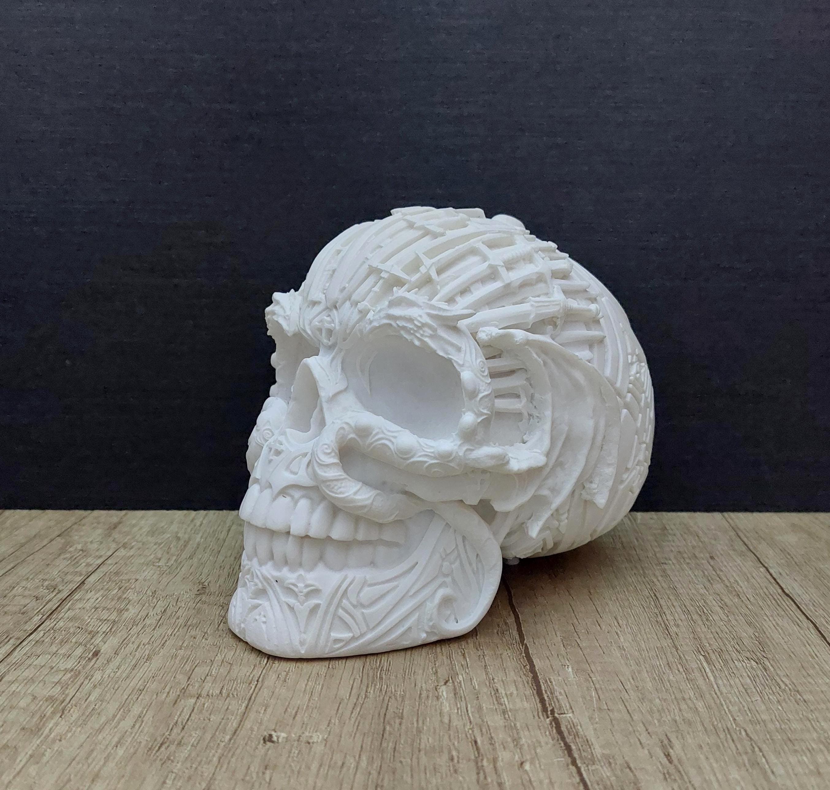 その他 HASADHU SHINGON SKULL SCULPTURE IN WHITE Handmade Skull Statue: Cast Alabaster & Marble 5.90inch 15cm - Etsy
