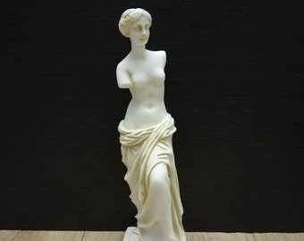 Estatua de Venus de Milo de alabastro hecha a mano - Escultura griega de Afrodita (24 cm)