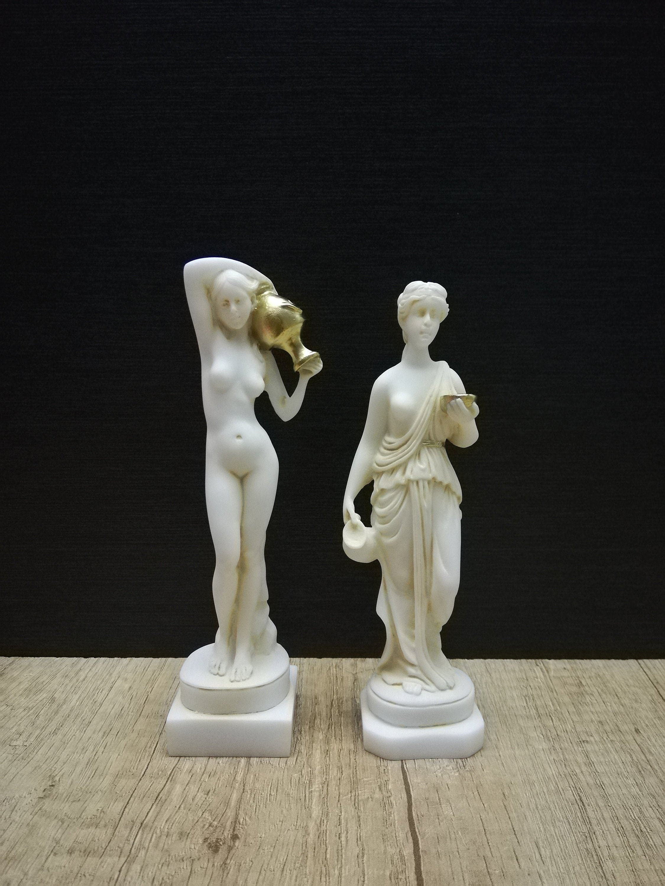 Hera Greek Goddess of Marriage 16cm & Nude Woman Holding a Jug