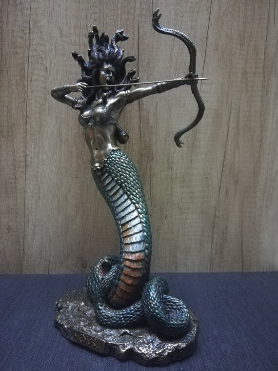 メデューサ人魚像：ブロンズ仕上げ、古代ギリシャ神話（35 cm） - Etsy