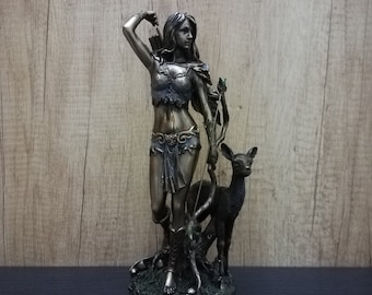 Artemis Ancient Greek Roman Goddess of the Hunt Diana 25cm - 9.84in Unique Details Bronze Color Free Shipping - Free Tracking Number