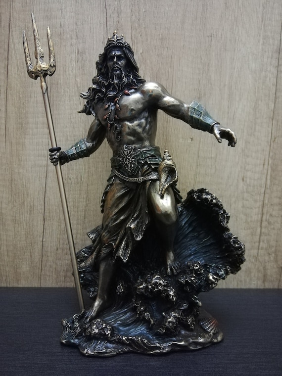 ブロンズ製ポセイドン像：ギリシャ神話の海の神（30 cm） - Etsy 日本