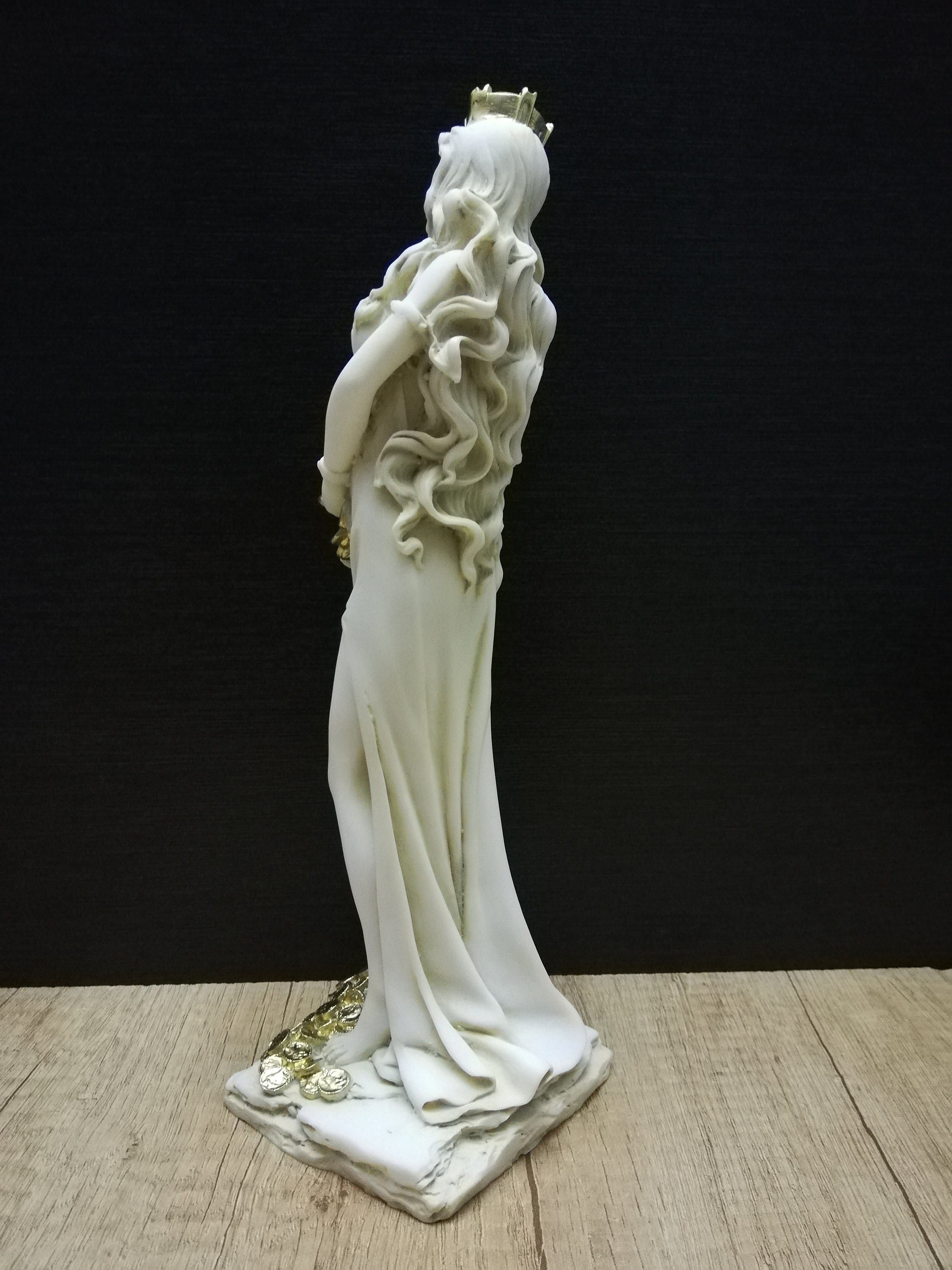遊女フリュネ　ギリシャ彫刻　アラバスター製 手作りアラバスター製フォルトゥナ像：ギリシャ神話の富の女神（11.41