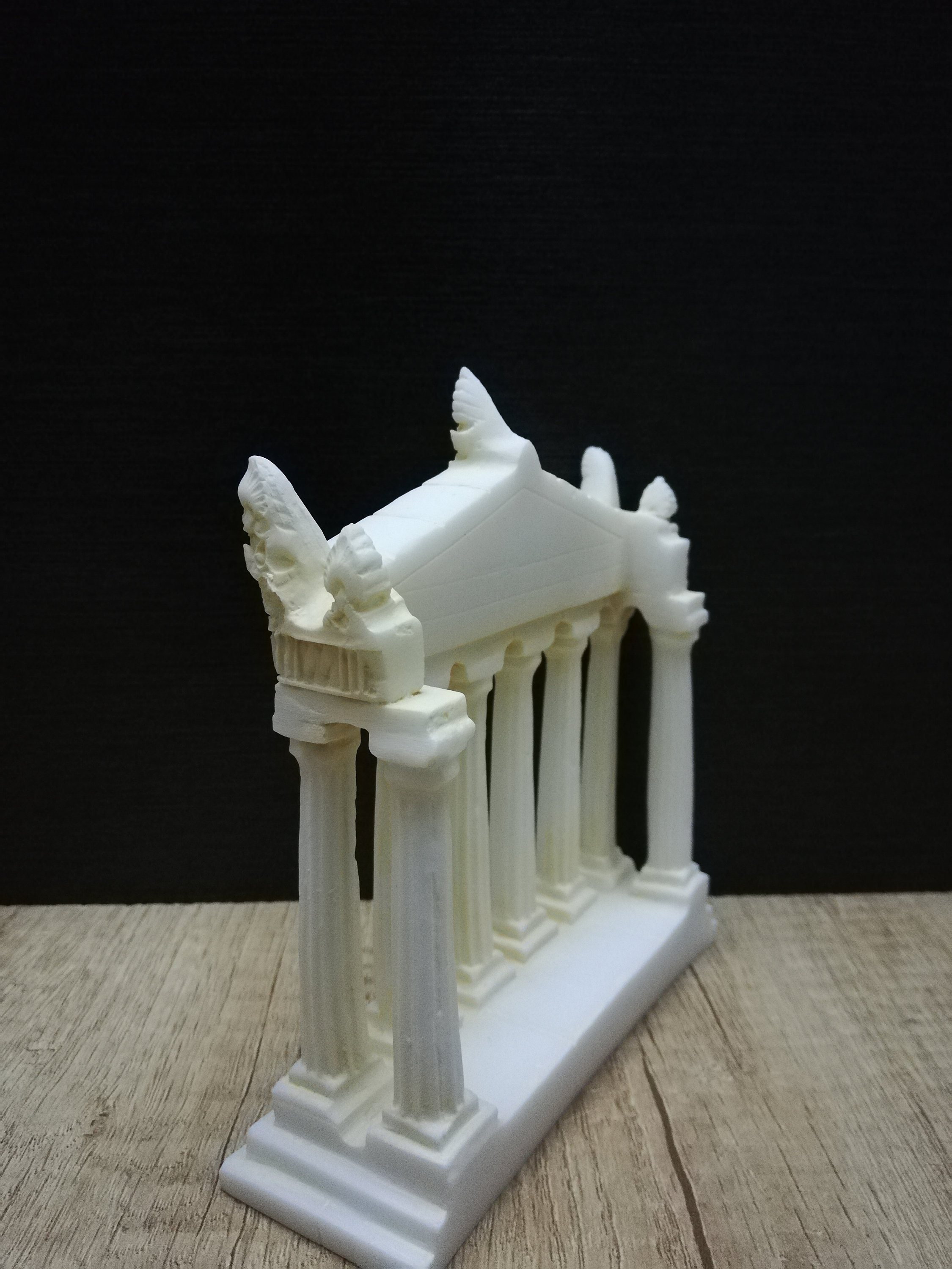 手作りアラバスター製パルテノン神殿彫刻：古代ギリシャ建築（14.5 cm