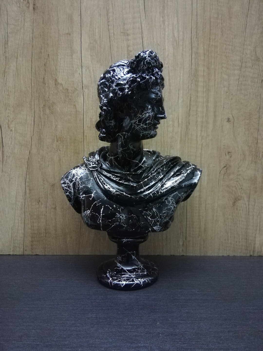 Handmade Apollo Bust: Greek Roman God Alabaster Sculpture (12.4in) - Etsy