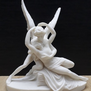 Cupid and Psyche by Antonio Canova 20.5cm - 8.07in Greek Handmade Sculpture White Cast Alabaster Free Shipping - Free Tracking Number