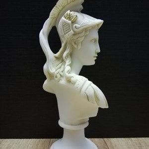 Athena Pallas Bust Head Ancient Greek Roman Goddess Athena 23.5cm 9.25In Alabaster Handmade Statue Free Shipping Free Tracking Number image 4