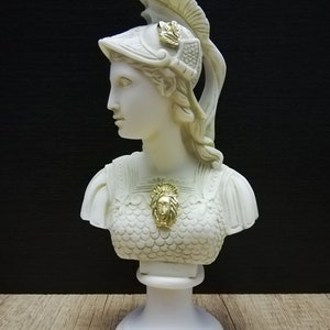Athena Pallas Bust Head Ancient Greek Roman Goddess Athena 23.5cm 9.25In Alabaster Handmade Statue Free Shipping Free Tracking Number image 2