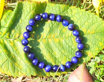 Blue Tiger Eye Beaded Bracelet: Unisex Gemstone Jewelry (8mm)