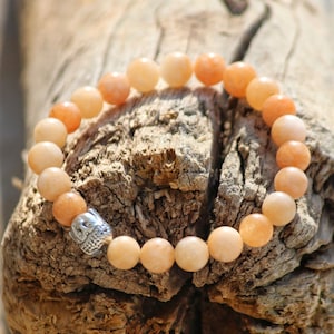Orange Calcite Bracelet 8mm: Handmade Gemstone Jewelry
