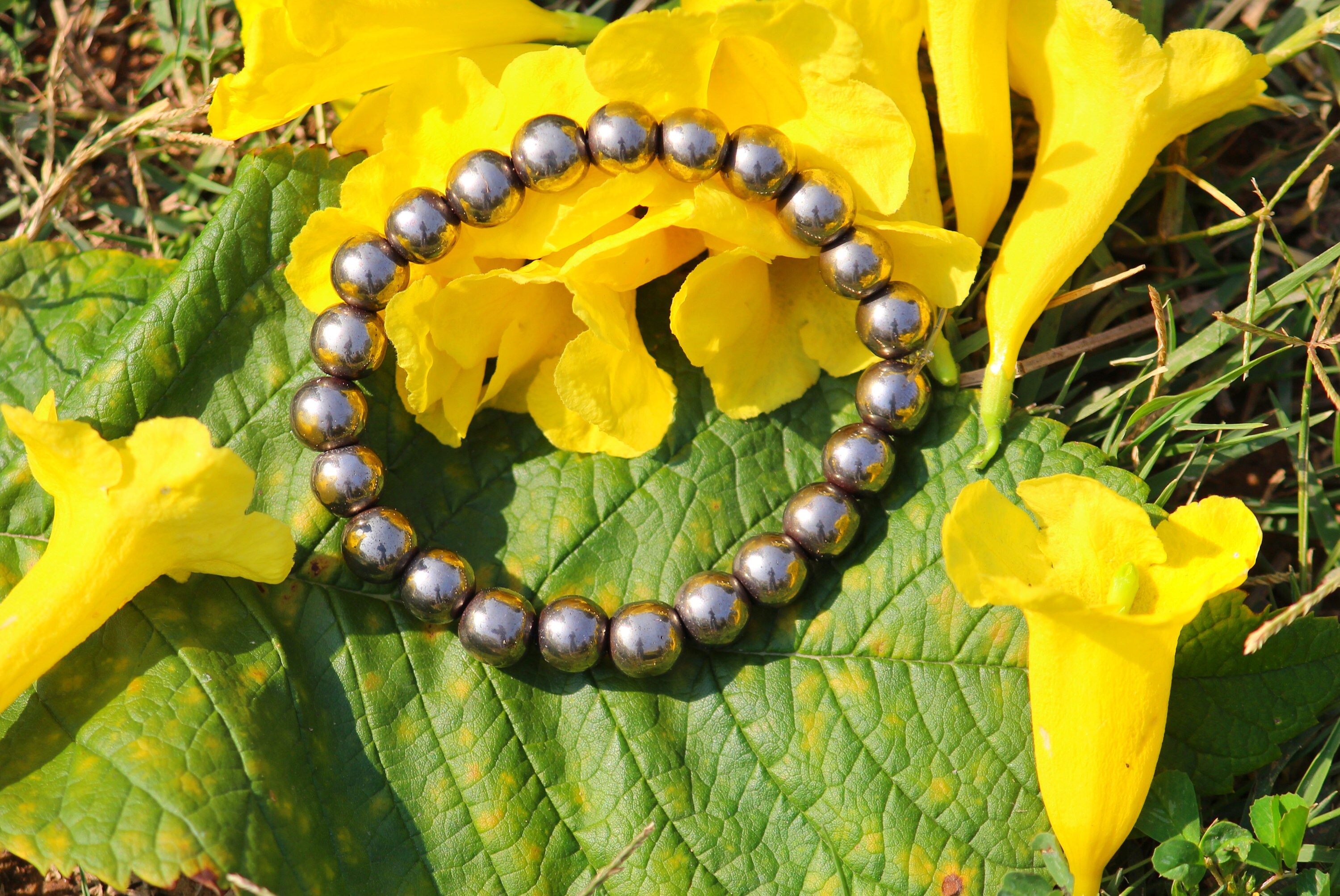 Hematite Bracelet6mm Genuine Hematite Bracelet Golden Etsy