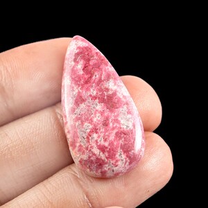 Pink Thulite Gemstone Cabochon: Teardrop Pendant Jewelry Making