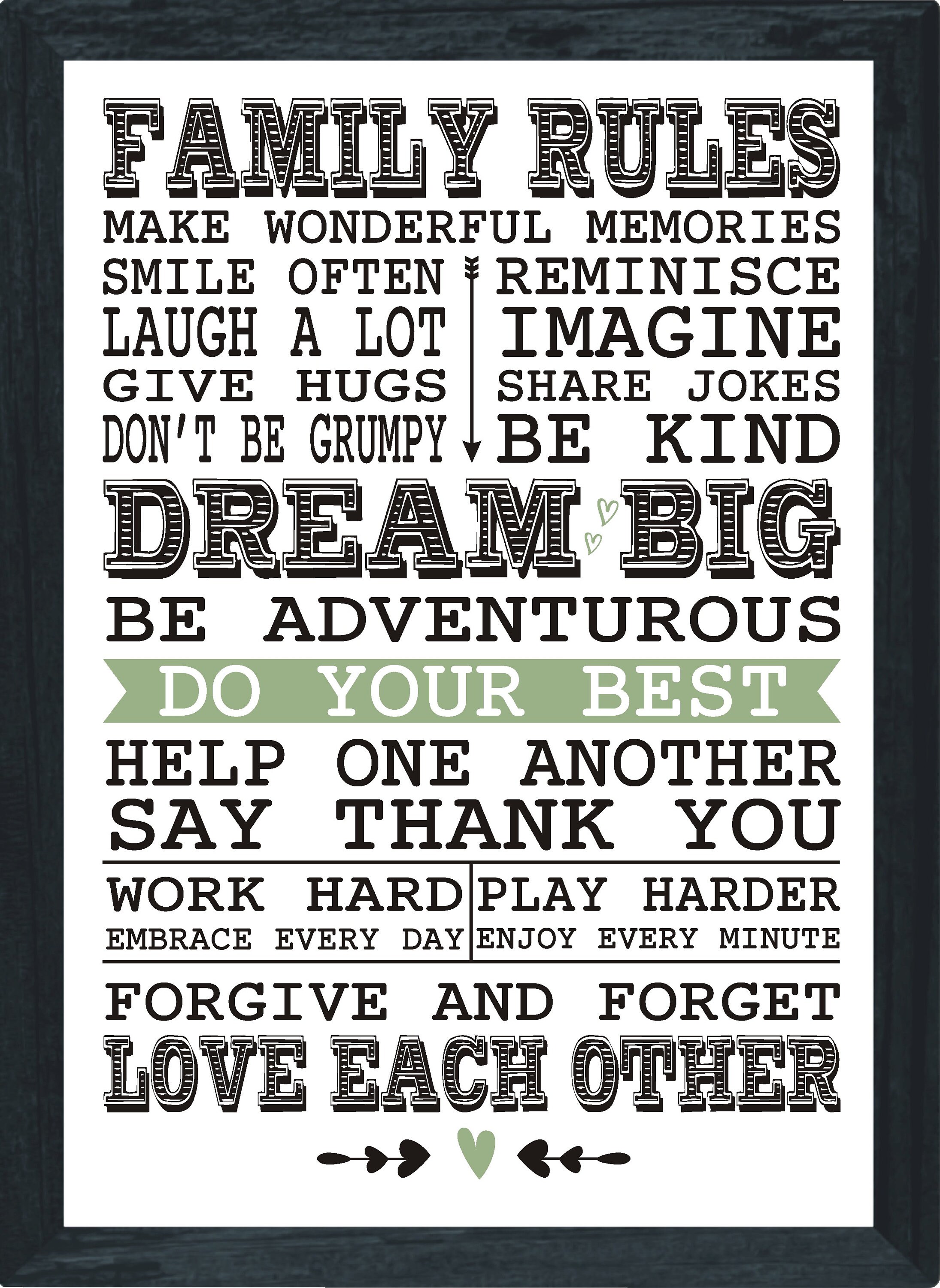 Family Rules Wall Art, Print, Custom Print, Home Decor, A4/A3 Etsy UK