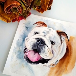 Ritratto personalizzato di un animale domestico - Ritratto di un cane ad acquerello personalizzato - Ritratto commemorativo di un cane ad acquerello