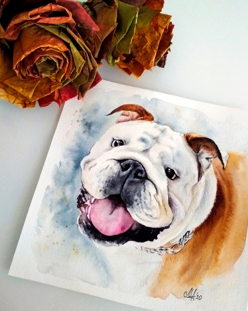 Pet parent gift Custom dog painting from photo Watercolor Cocker Spaniel portrait